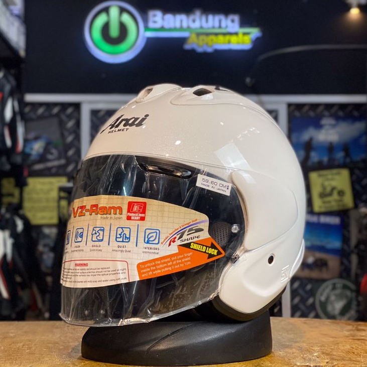 Helm Half Face Arai VZ Ram Glass White VZ-Ram SNI Japan