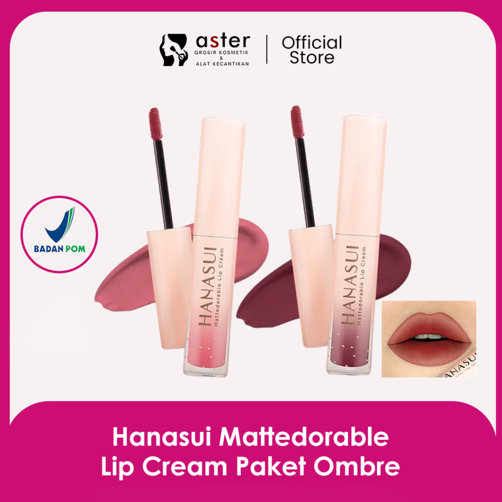 Aster Kosmetik - Hanasui Mattedorable Lip Cream Paket Ombre