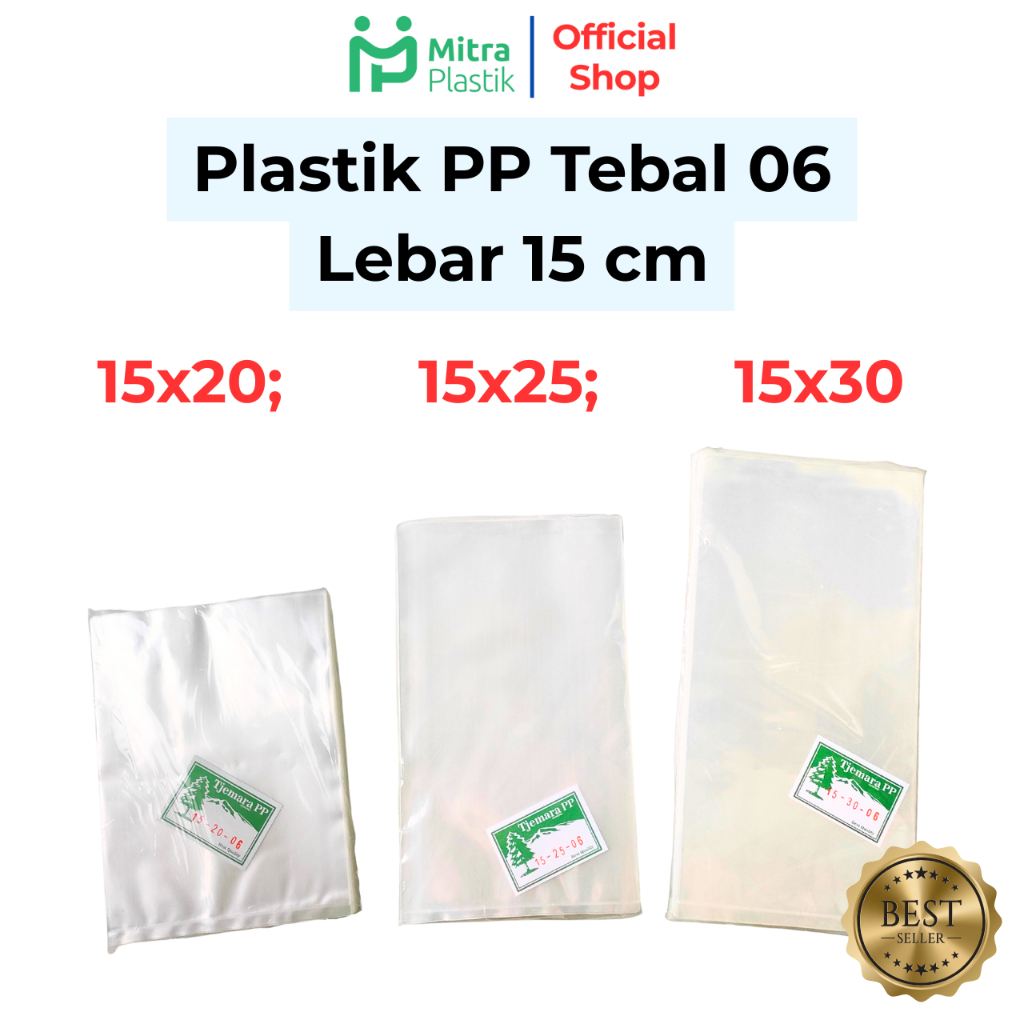 Plastik PP Lebar 15 Tebal 06 15x20 15x25 15x30 Kantong Bening Transparan Snack Beras 1kg