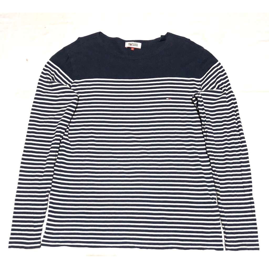 KAOS LONGSLEVEE HILFIGER DENIM STRIPE SECOND ORIGINAL