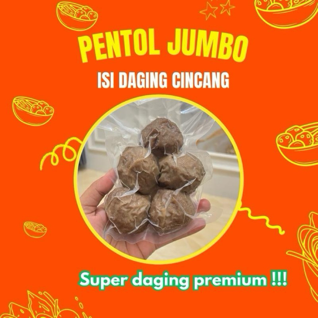 PENTOL JUMBO ISI DAGING CINCANG 5 BIJI