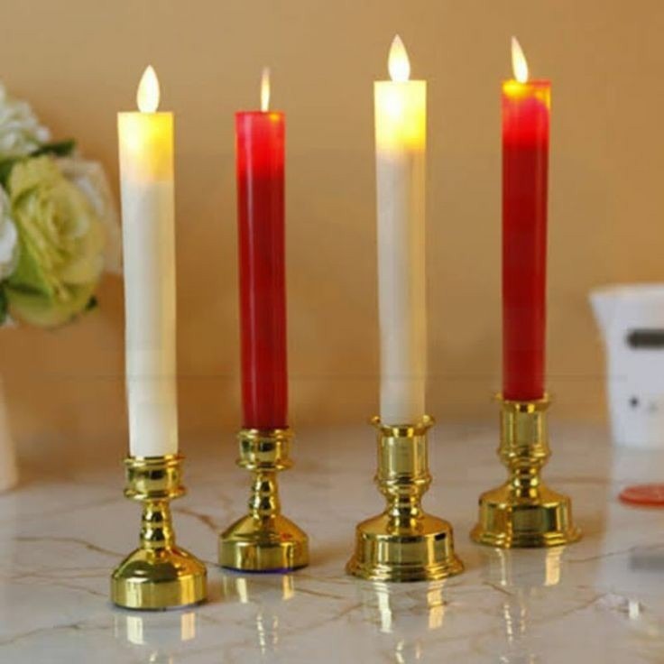 LILIN LED SET 2 PCS MERAH / LILIN MERAH LED / DEKORASI PERLENGKAPAN PESTA