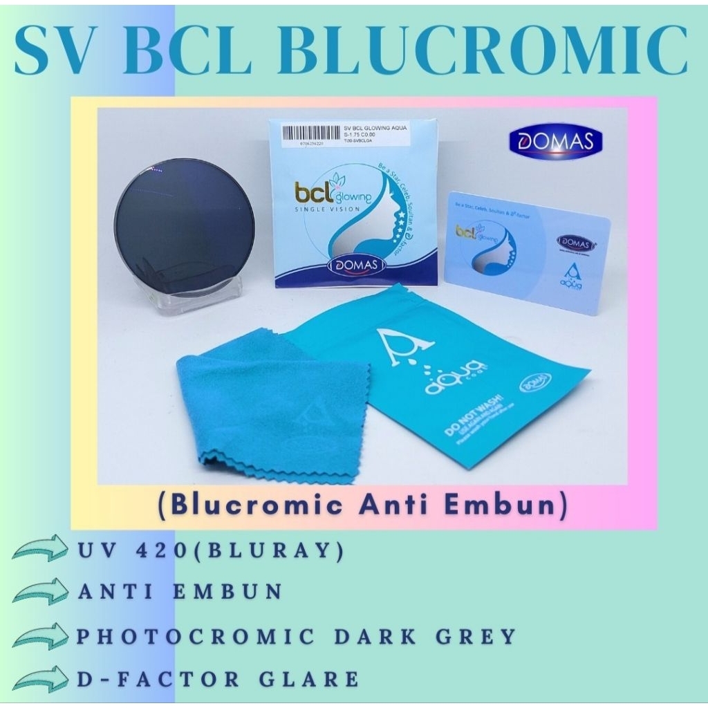 lensa kacamata domas BCL be celebrity lens bluecromic anti kabut