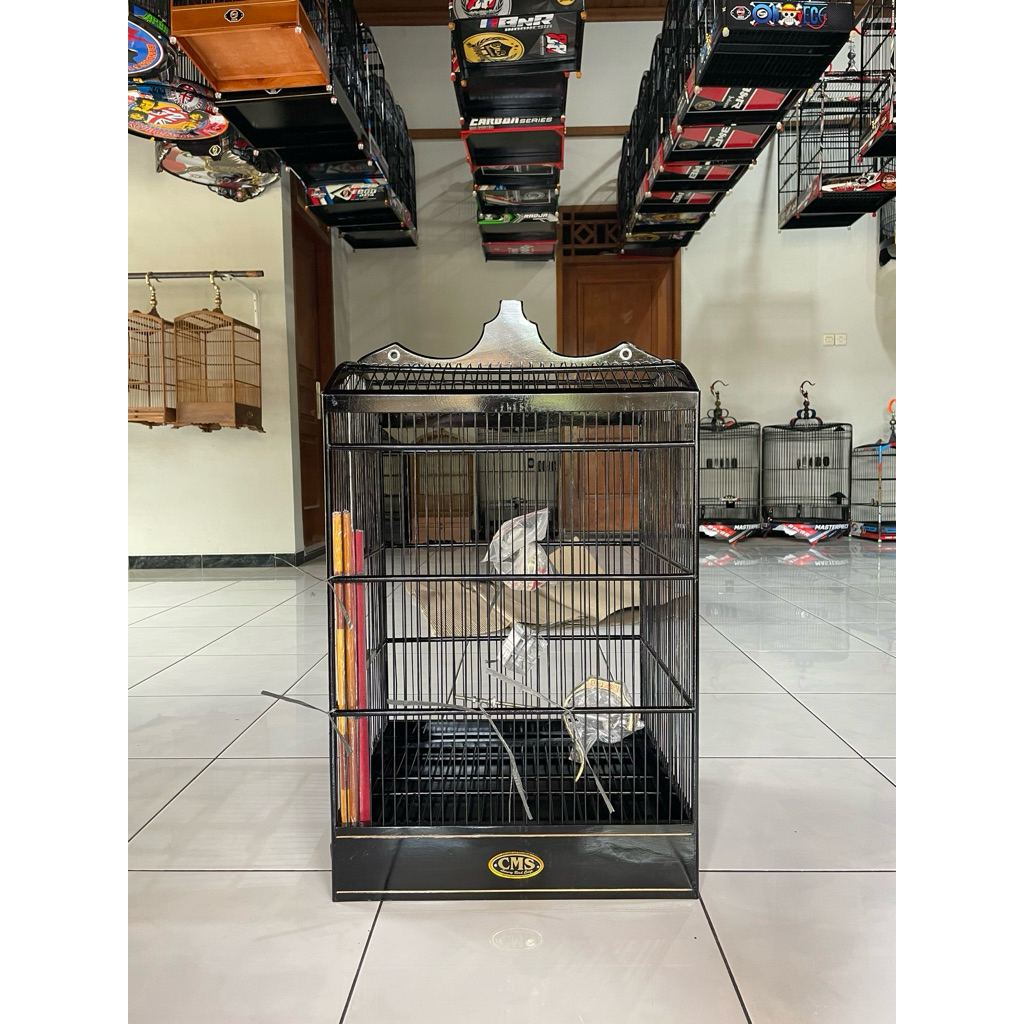 Sangkar Kandang Burung Kotak No 1, 2, 3 CMS Black Hitam Original Asli