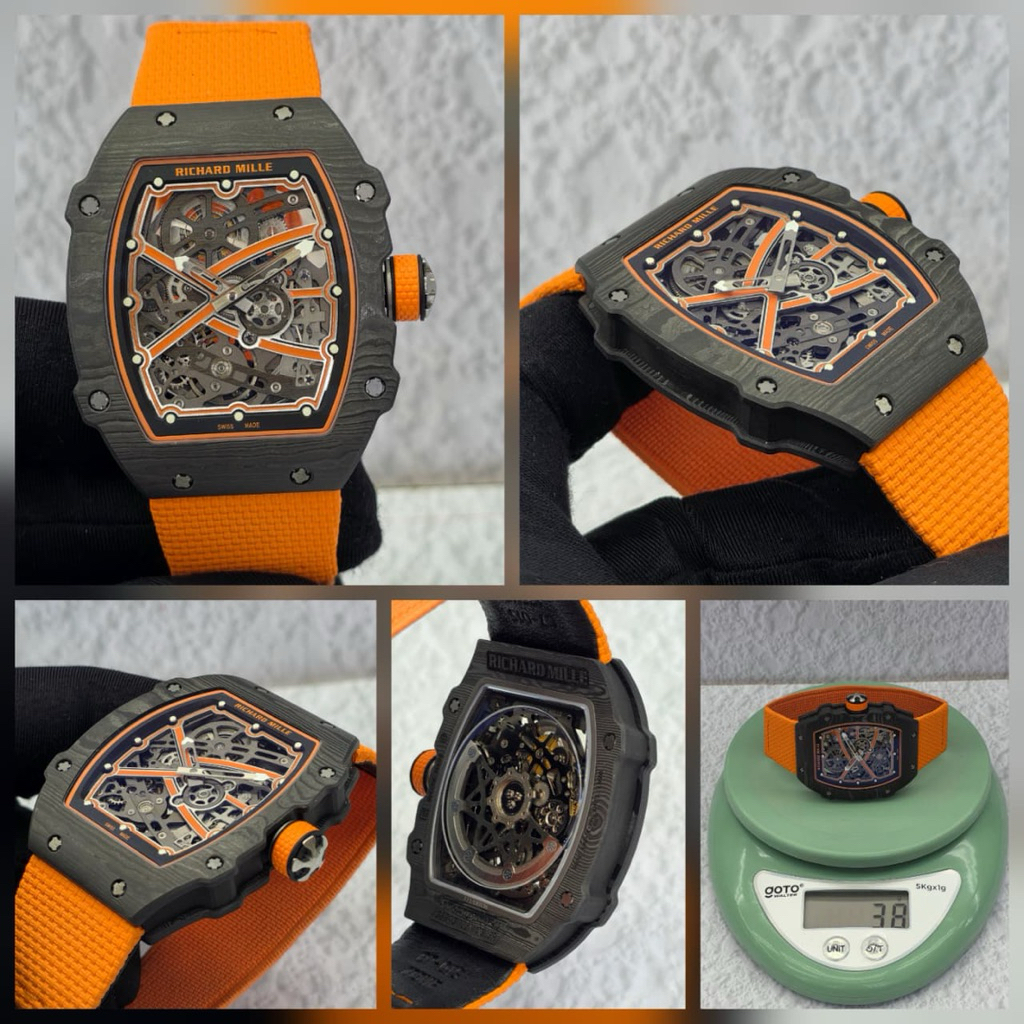 Jam Tangan Pria RM 67-02 mesin swiss RMF  kanfas body carbon 39mm Sama seperti asli Limited edition