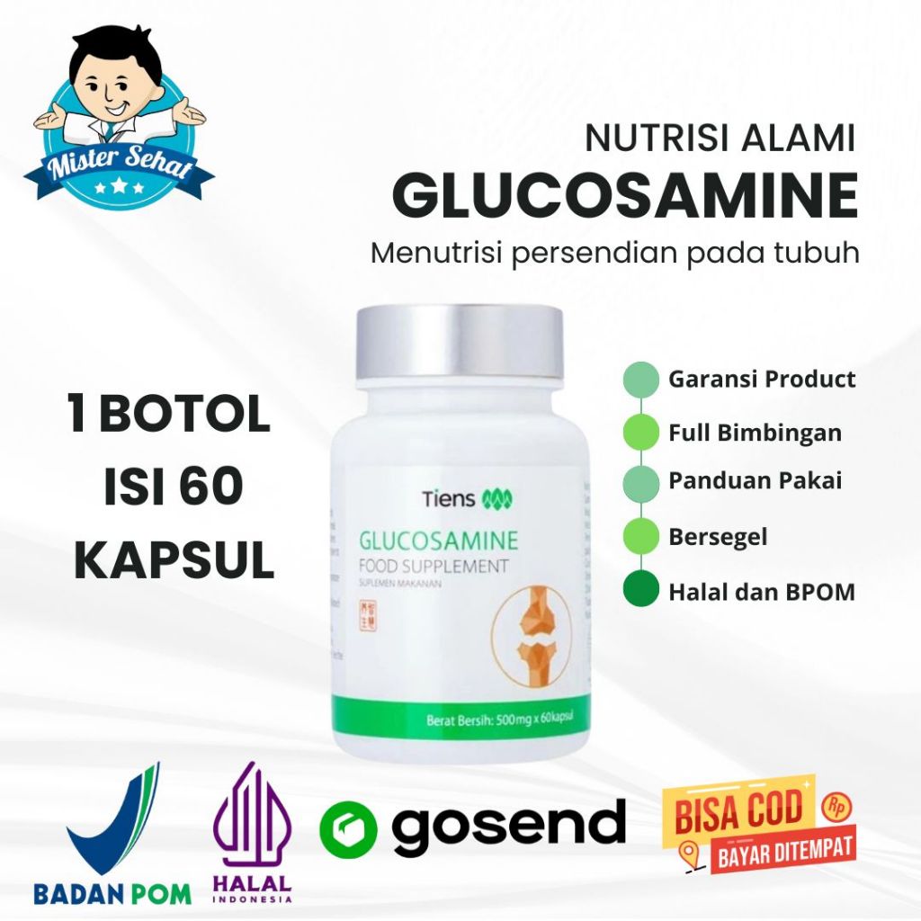 Tiens Glucosamine - Glucosamine Tiens Original - Glukosamin - Nyeri Sendi - isi 60 Kapsul
