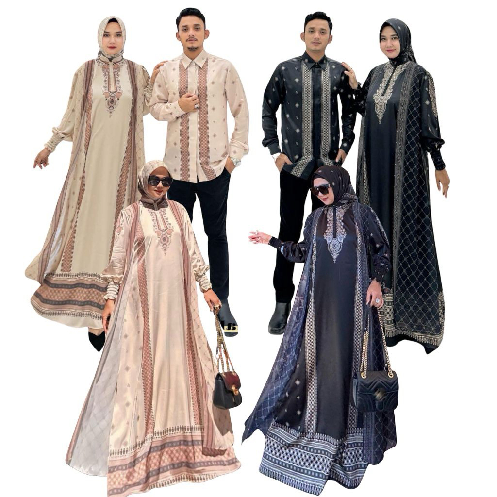 AURAKAY GAMIS DRESS SAADAH 7512 SET HIJAB ORI BY AURAKAY