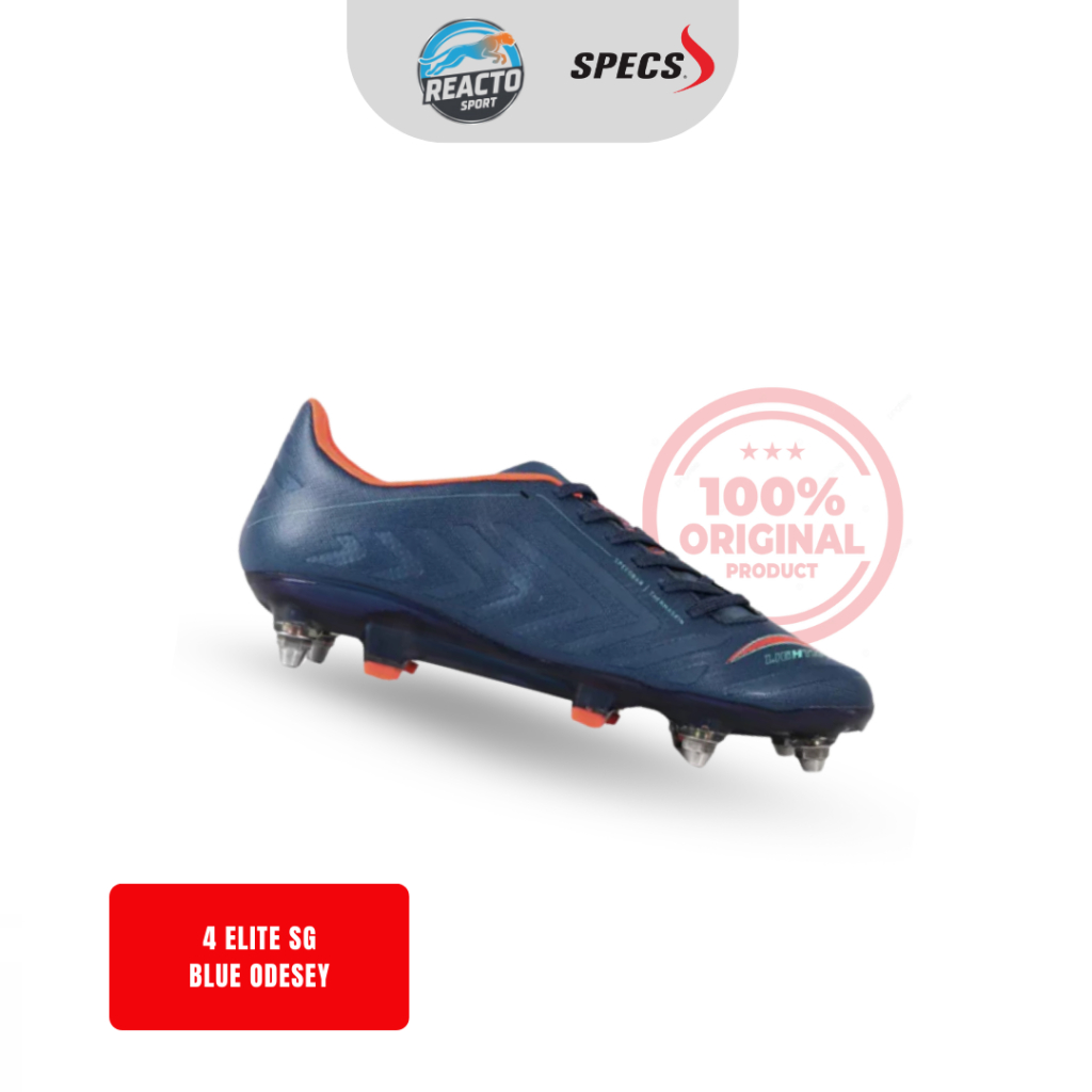 Sepatu Bola Specs Accelerator Lightspeed 4 Elite SG Original - Blue Oddysey/Fusion Coral