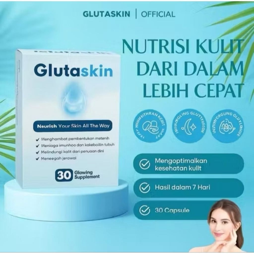 [TERLARIS] GLUTASKIN WHITENING Obat Pemutih Kulit Badan Wajah BPOM