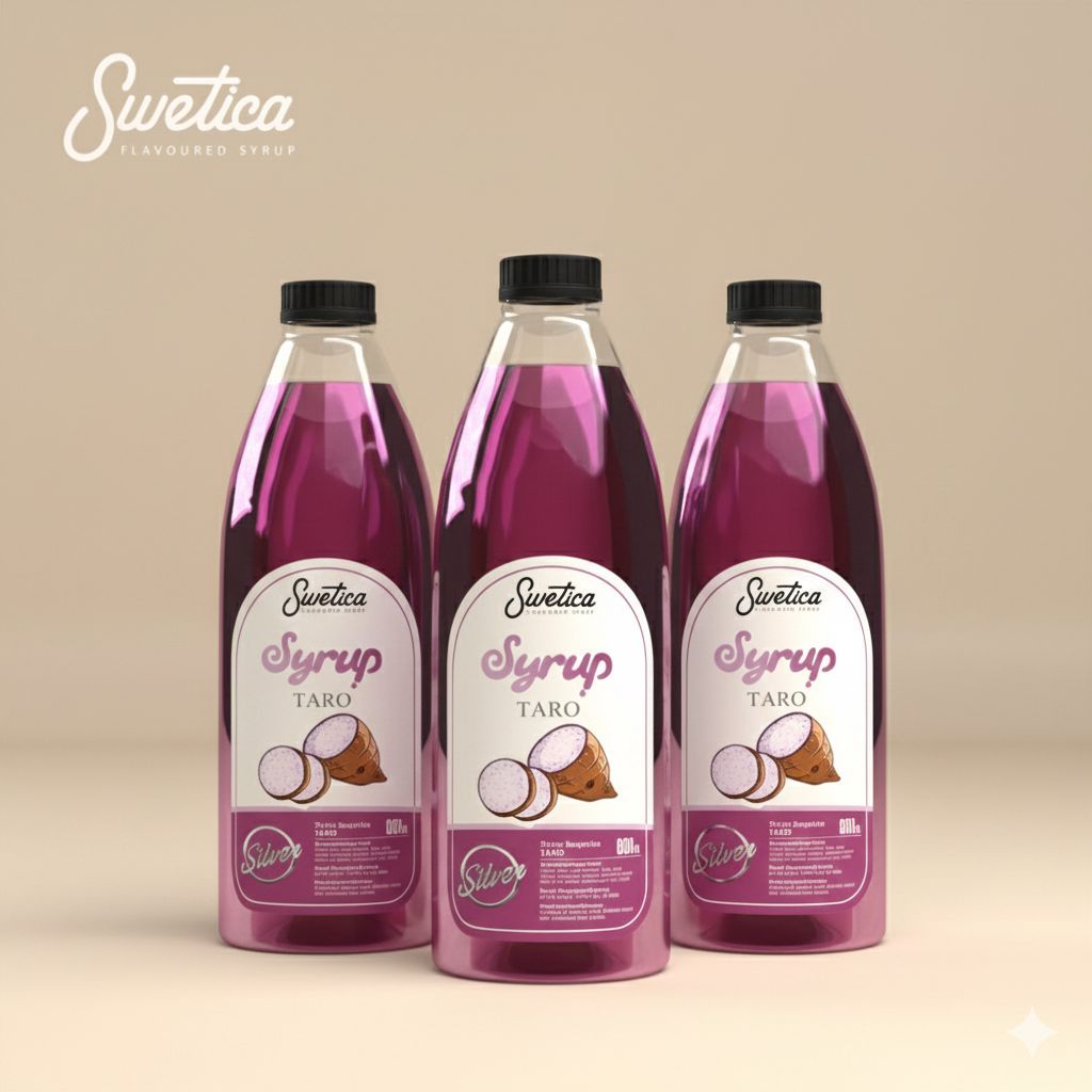Sirup Swetica Silver Rasa Taro 600ml - Segar dan Otentik - Campuran Minuman Kopi Kekinian Horeca