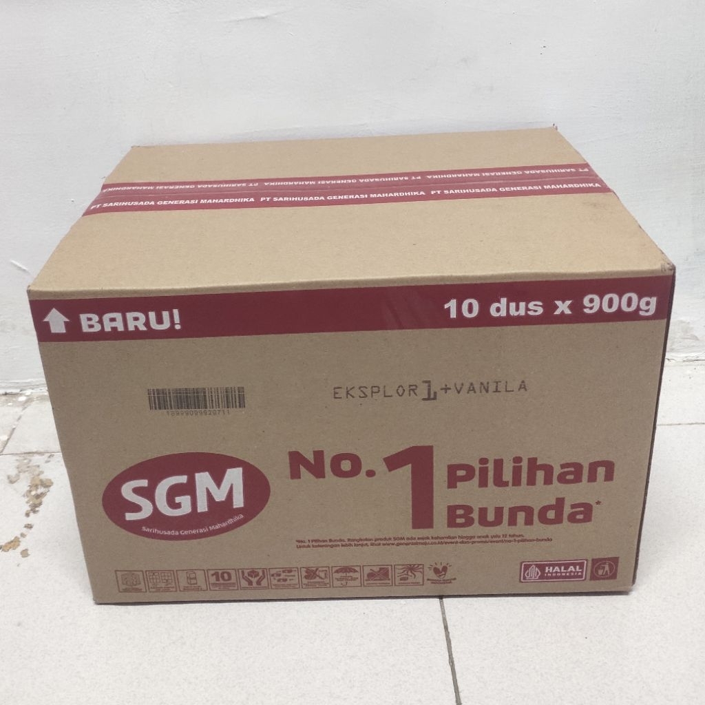 [10PCS] SGM Eksplore Susu Pertumbuhan  1+ Rasa Madu/Vanilla 900gr Kartonan