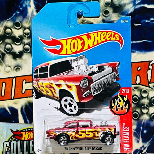 DIECAST HOT WHEELS 55 CHEVY BEL AIR GASSER (RED) COLLECTOR