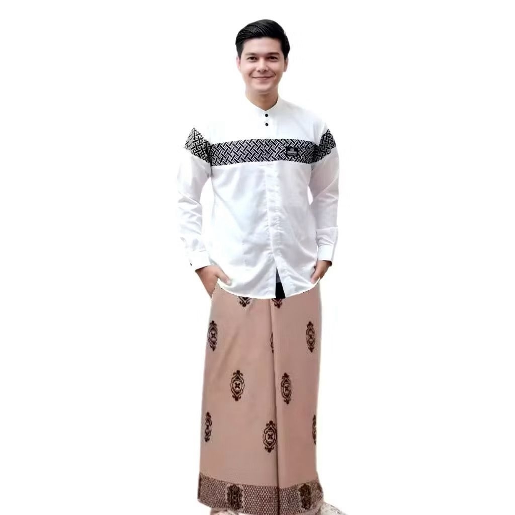 SARKO(sarung koko) Setelan Sarung Dan Baju Koko Pria Dewasa-Koko Kobata-Baju Muslim Pria Dewasa