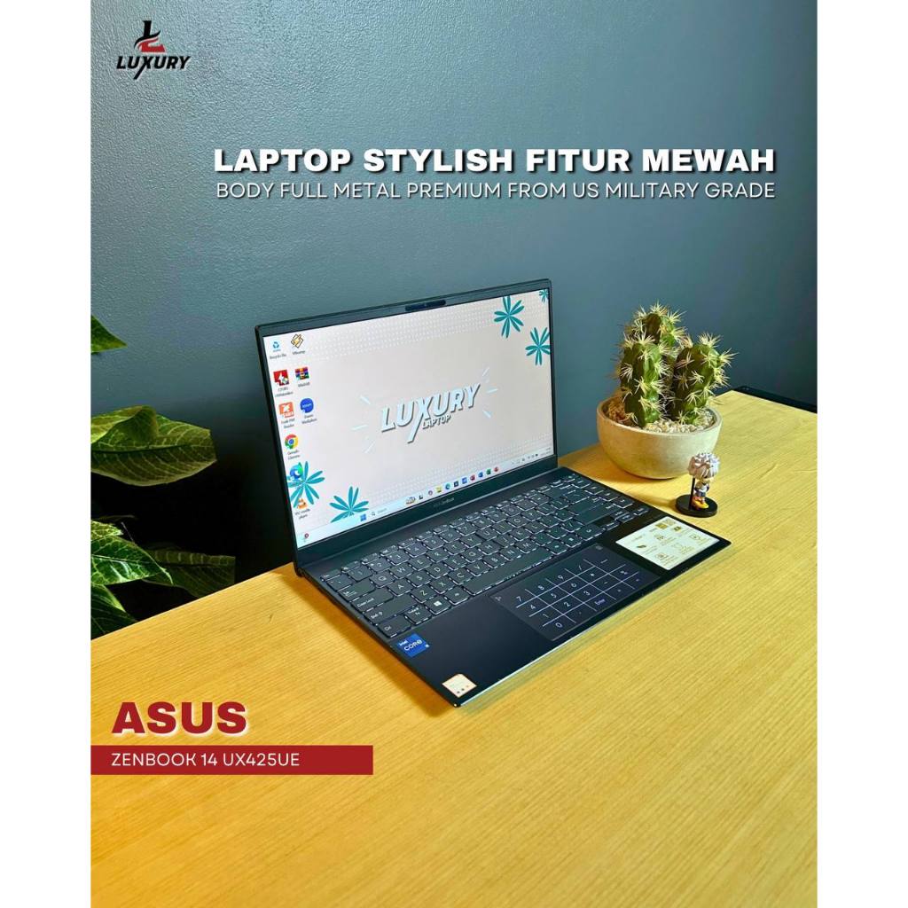 LAPTOP ASUS ZENBOOK UX425EA SLIM 11TH GEN CORE I5 SSD RAM LPDDR4 4267MHZ BACKLIGHT SECOND