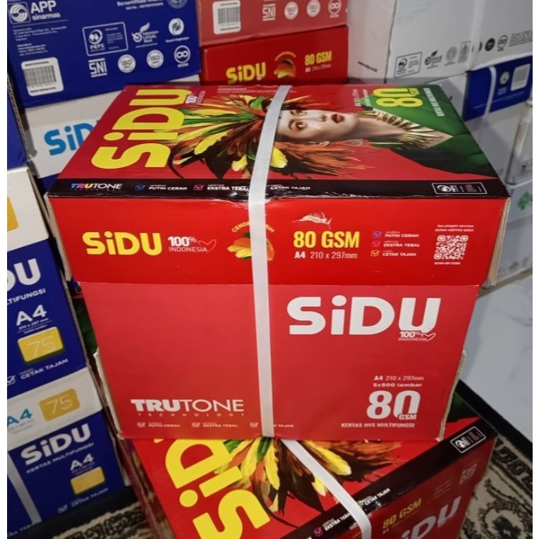 KERTAS HVS A4 80 GRAM SIDU 1 BOX