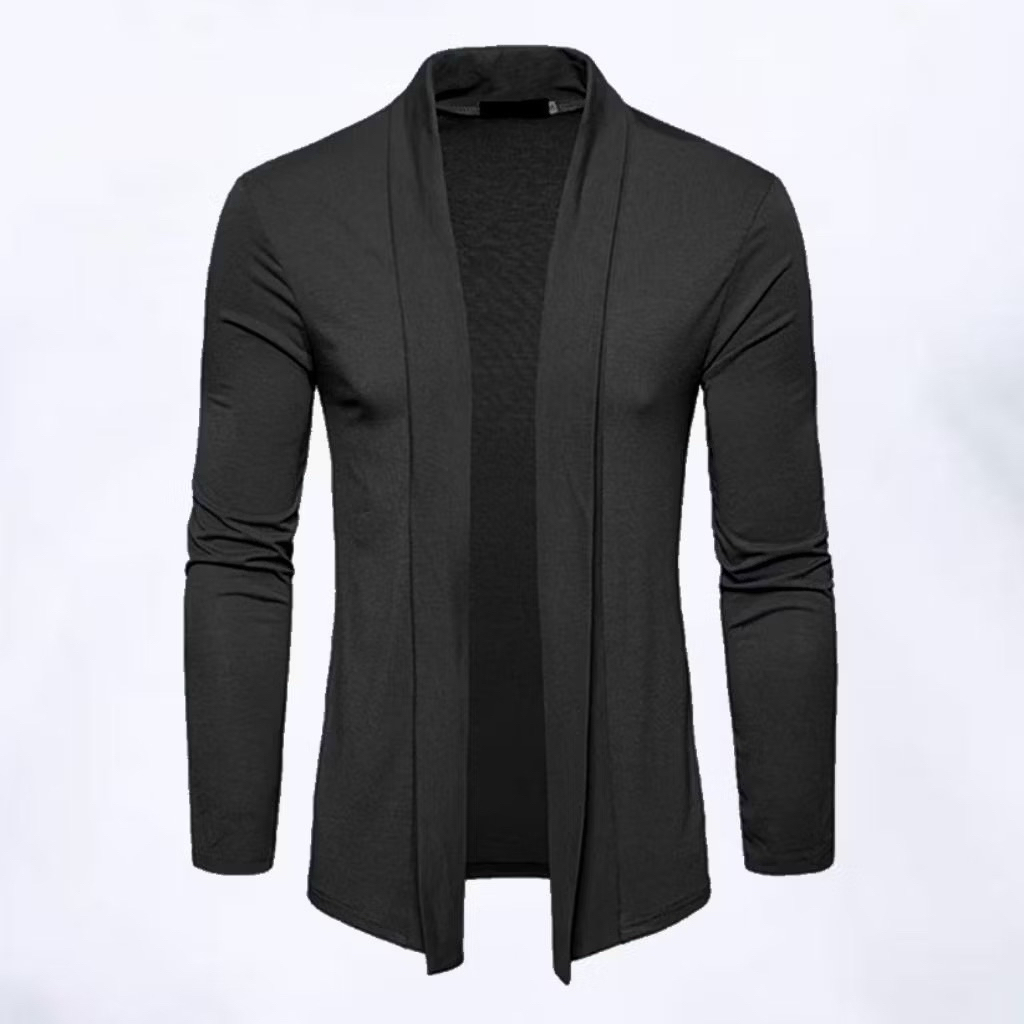 Kaos Blazer Pria Lengan Panjang Kaos Cardigan Pria Korea