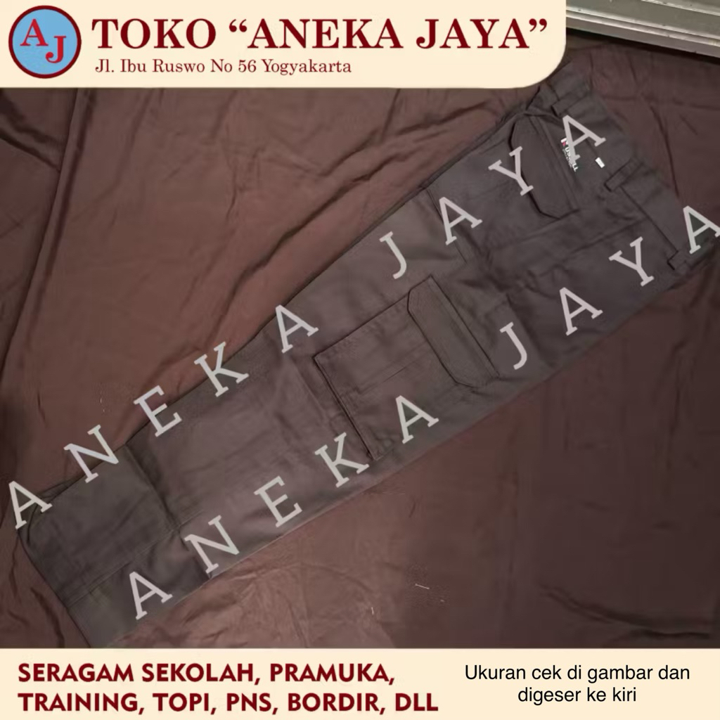 Celana Panjang PDL Pramuka bahan UniOne American Russell , Tanpa Karet / Seragam Sekolah SMP SMA SMK