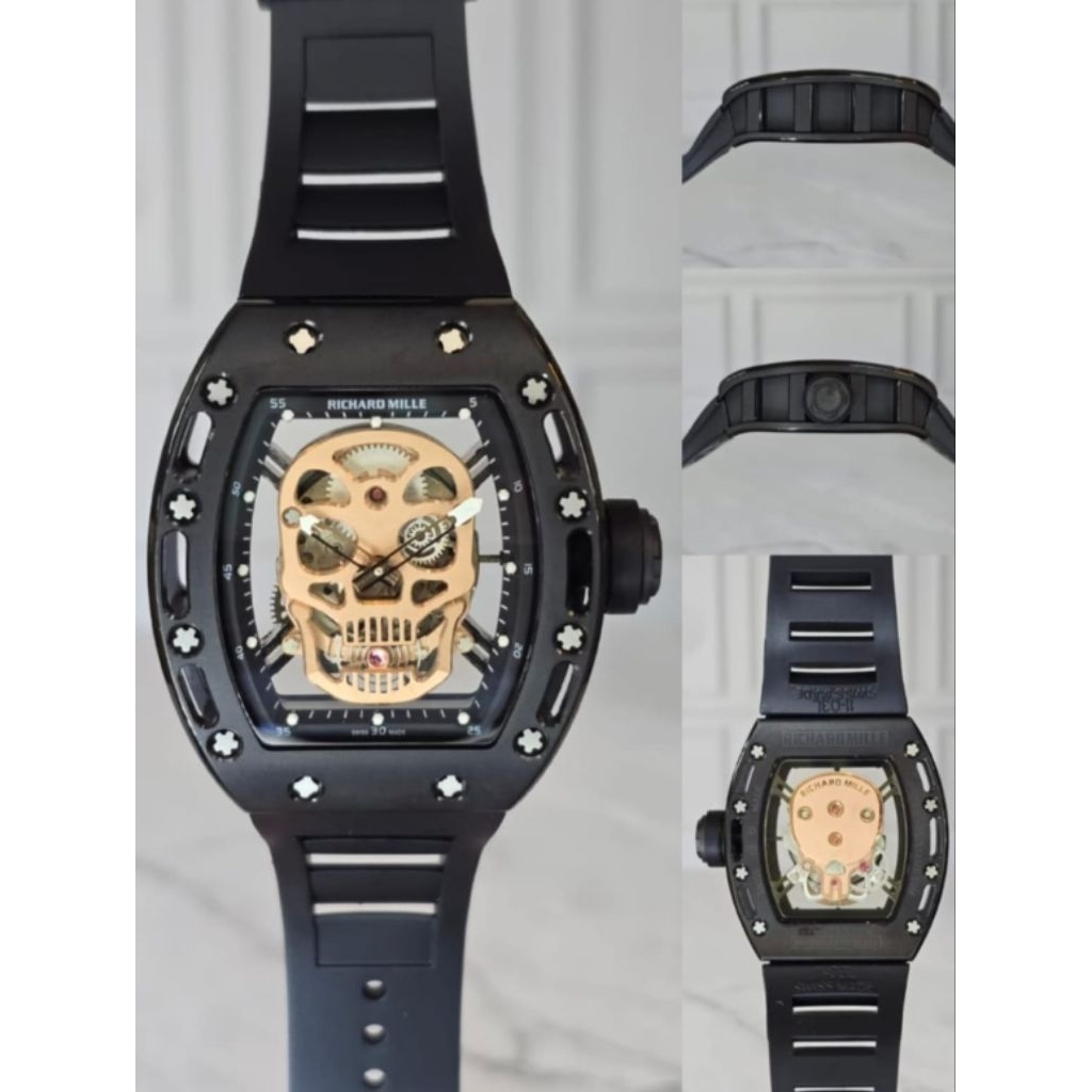 Jam mewah RM automatic 42mm 052 Skull titanium swiss