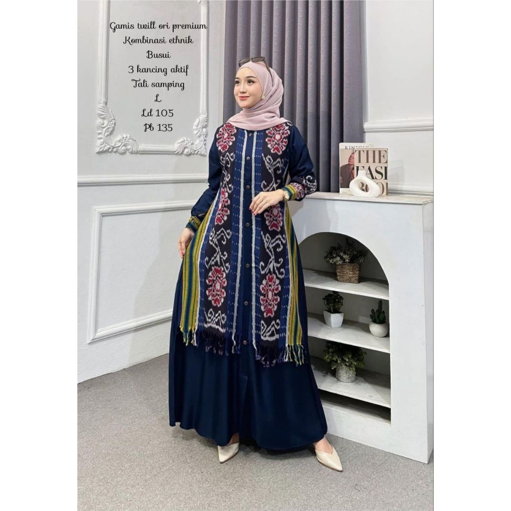 Gamis Twill Ory Kombinasi Etnik
