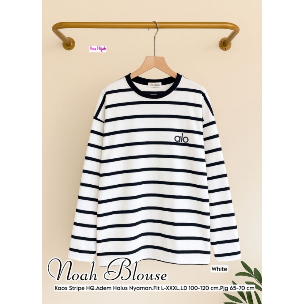 caesha kaos stripe import ori hana kaos garis garis wanita kaos lengan panjang oversize tunik kaos j