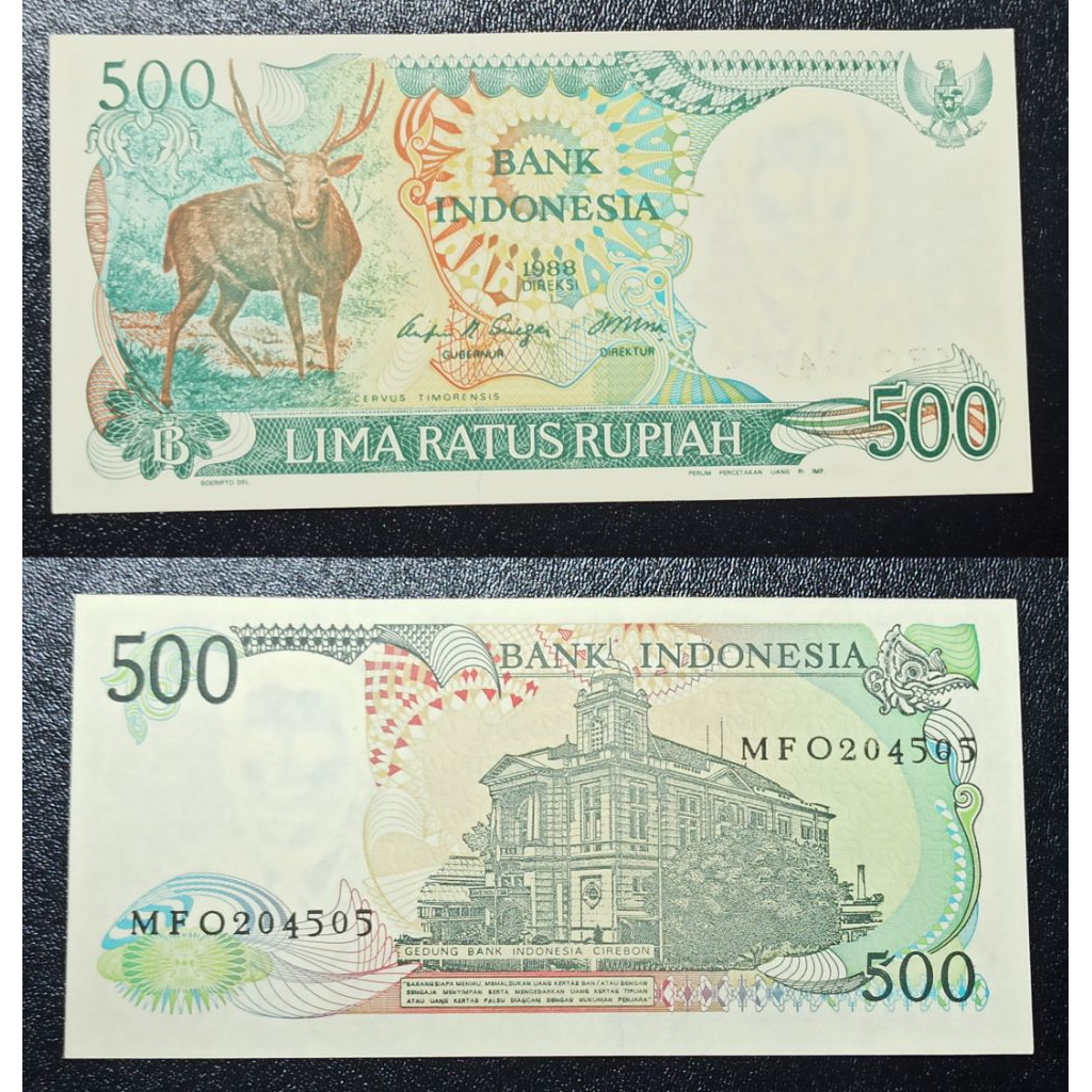 uang kuno Indonesia 500 kijang 1988 p2368
