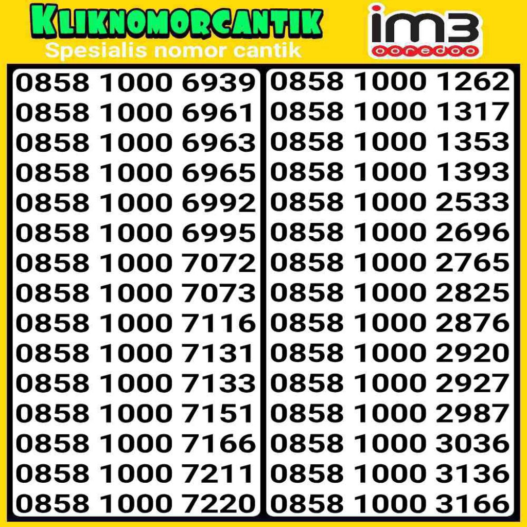 nomor cantik indosat 4G&5G Indosat IM3 1000 A2