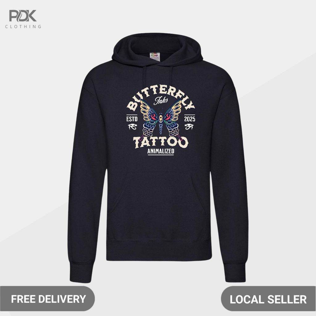 Animalized Sweater Hoodie Kupu Kupu Butterfly Tattooed Ferocius Savage