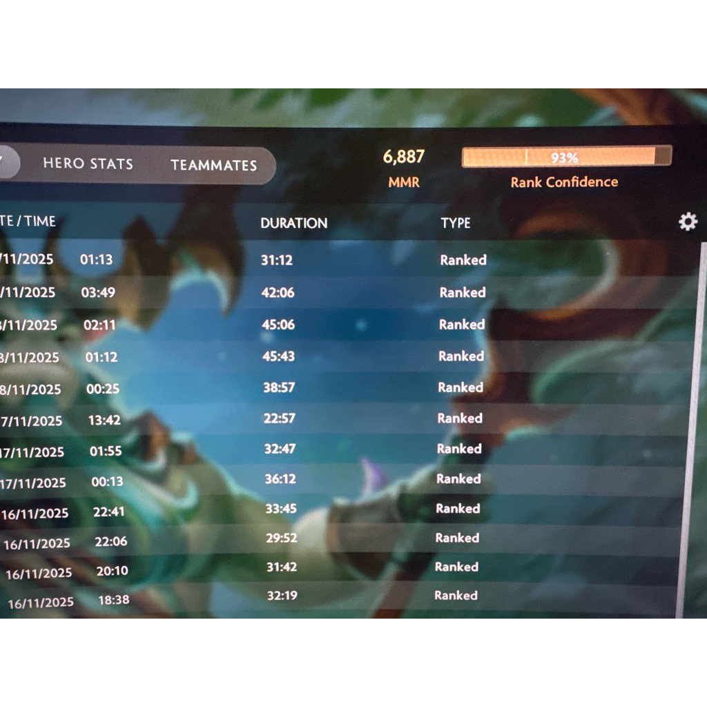 ID Dota 2 Rank Immortal MMR 6887 