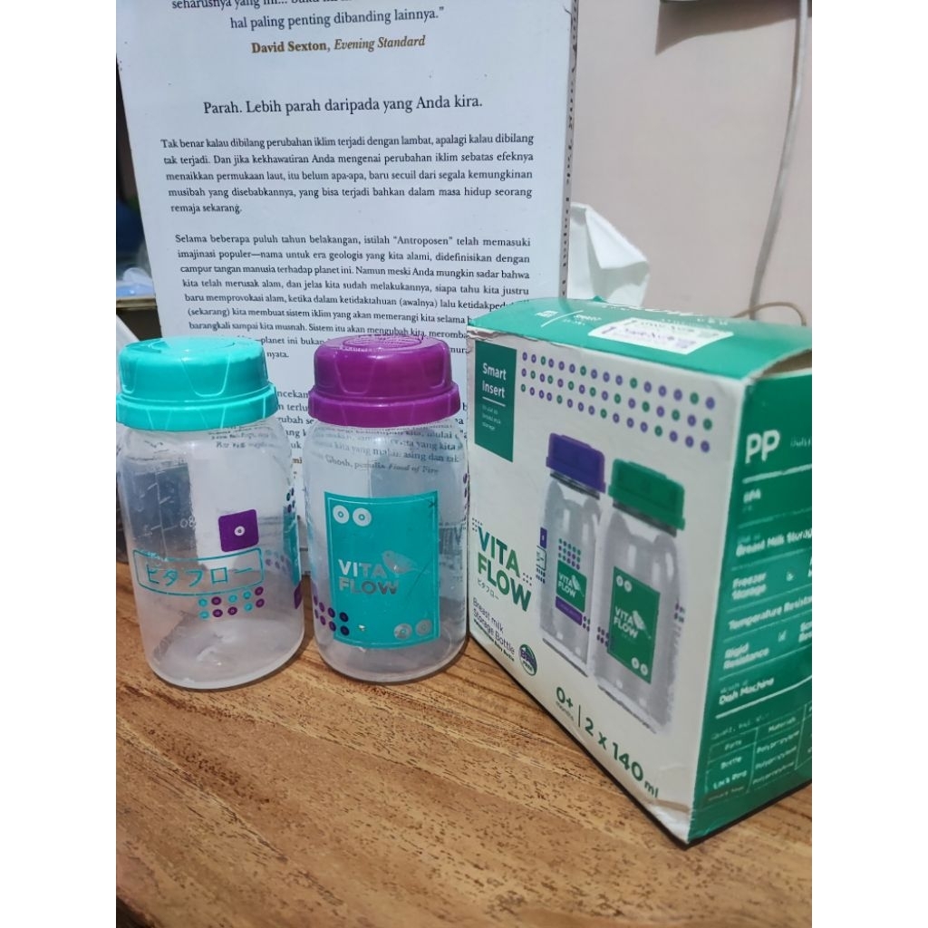 Preloved Vitaflow botol 3in1 storage ASIP penyimpan ASI breastmilk bottle 140ml