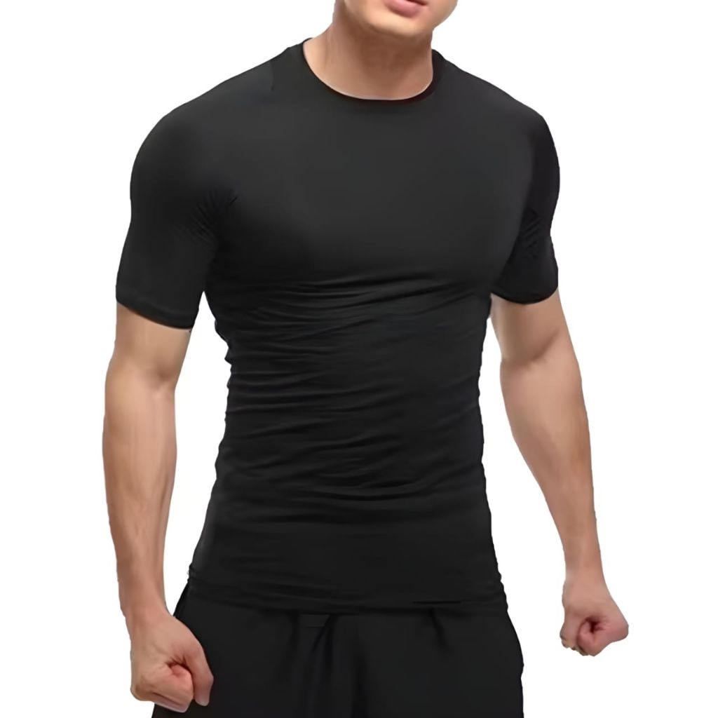 Baju Manset Baselayer Tangan Pendek Olahraga Unisex Wanita Pria Kaos Atasan Sport Gym Runing Jogging