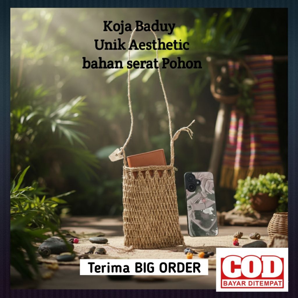 Tas Koja Baduy Original – Wadah HP & Dompet Etnik Handmade