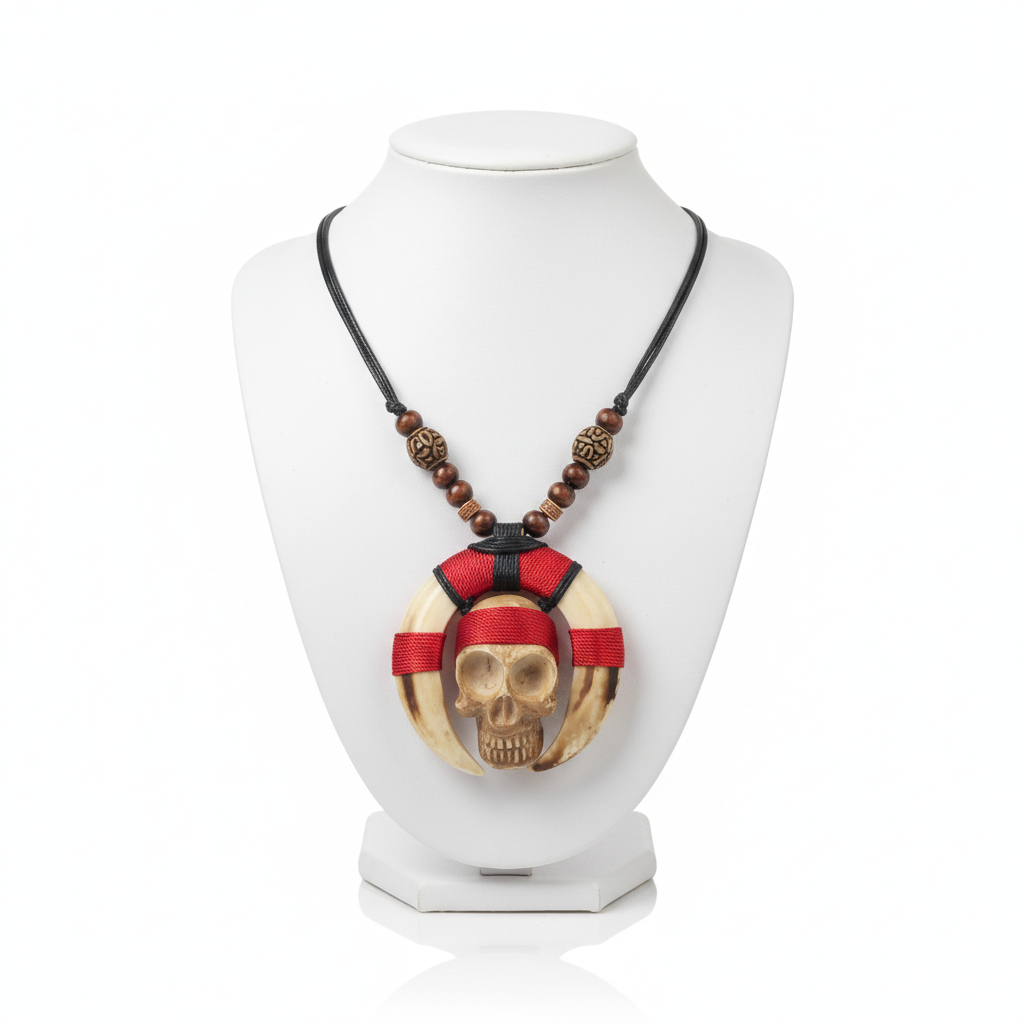 Liontin Tribal Tengkorak Bajak Laut Unik Pria Wanita