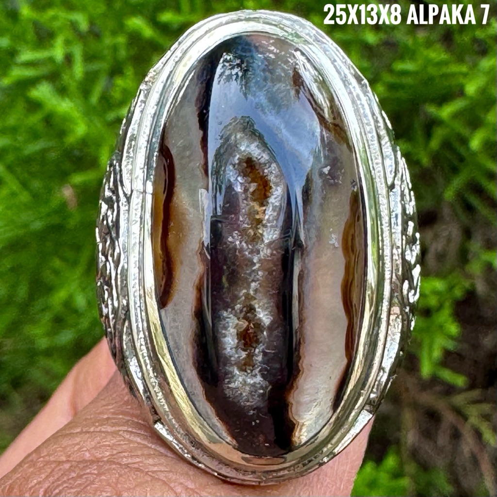 Cincin Batu Akik Natural Black Solomon