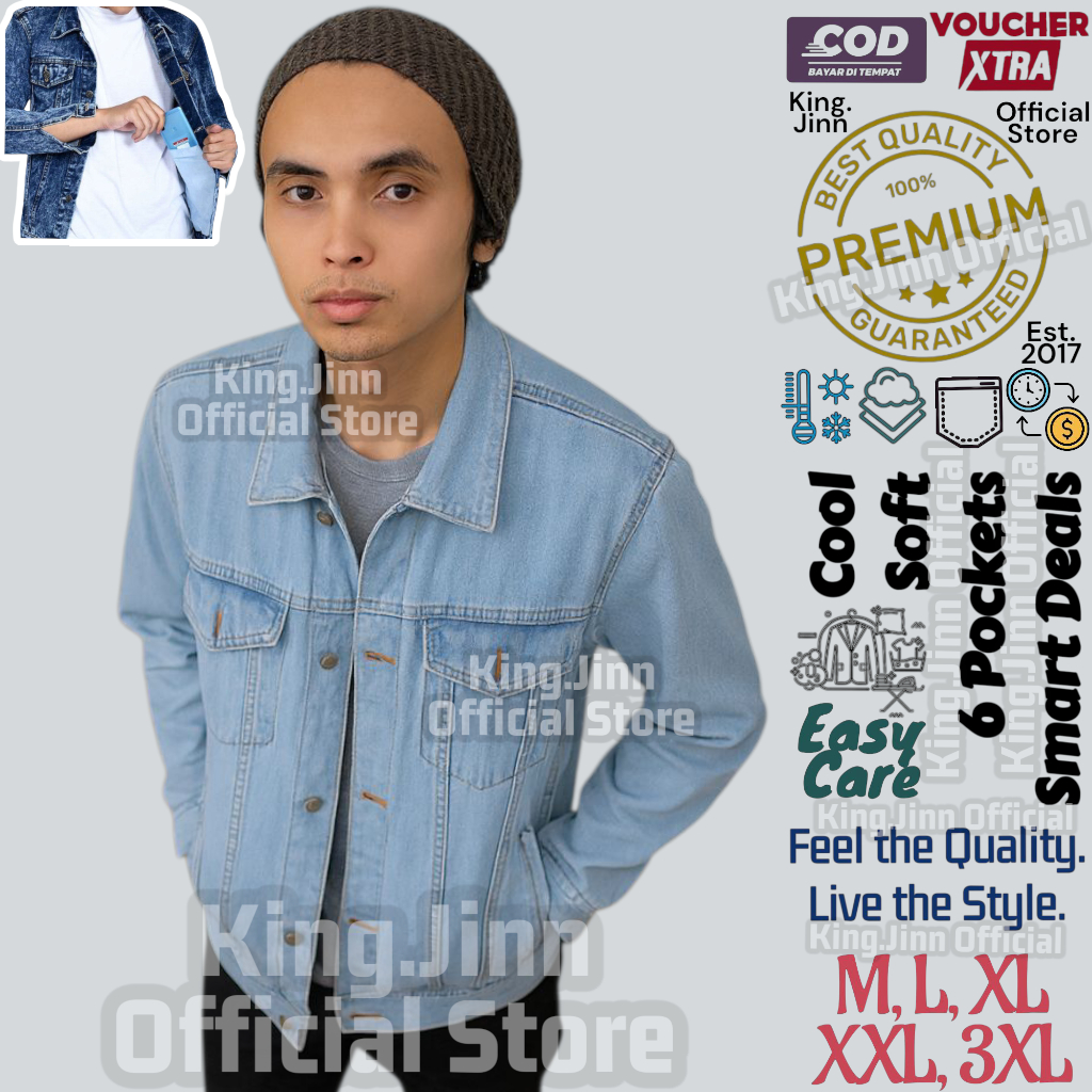 Jaket Jeans Pria / Jaket Denim / Jaket Premium All Size / Jaket Jumbo / Jaket Oversize Pria Bioblitz