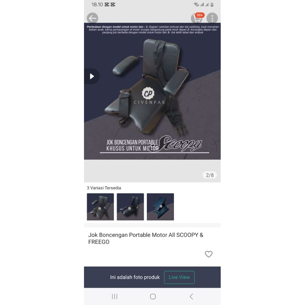 pl tempat duduk anak sepeda scoopy