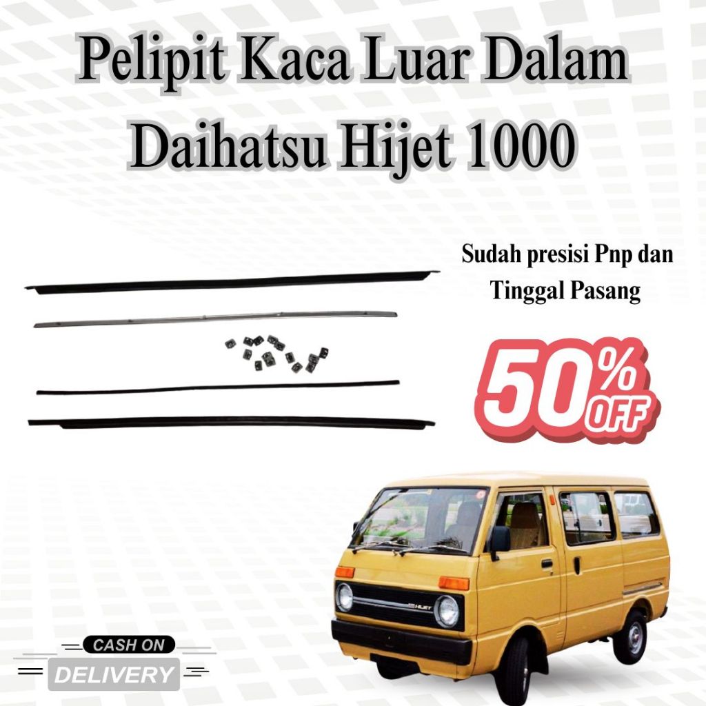 Pelipit Kaca Luar & Dalam Daihatsu Hijet 1000 | Karet Lis Kaca Hijet 1000 Variasi Lengkap