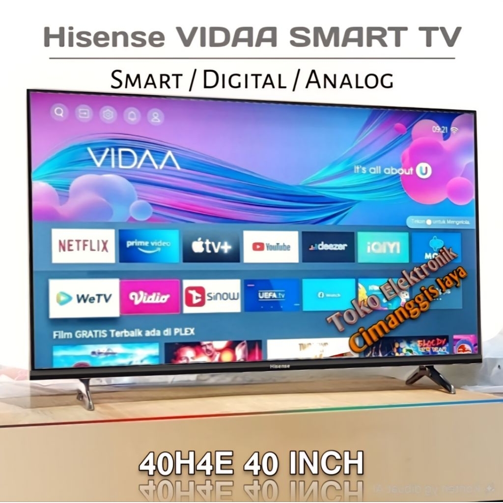 digital smart tv led Hisense 40 inch 40H4E