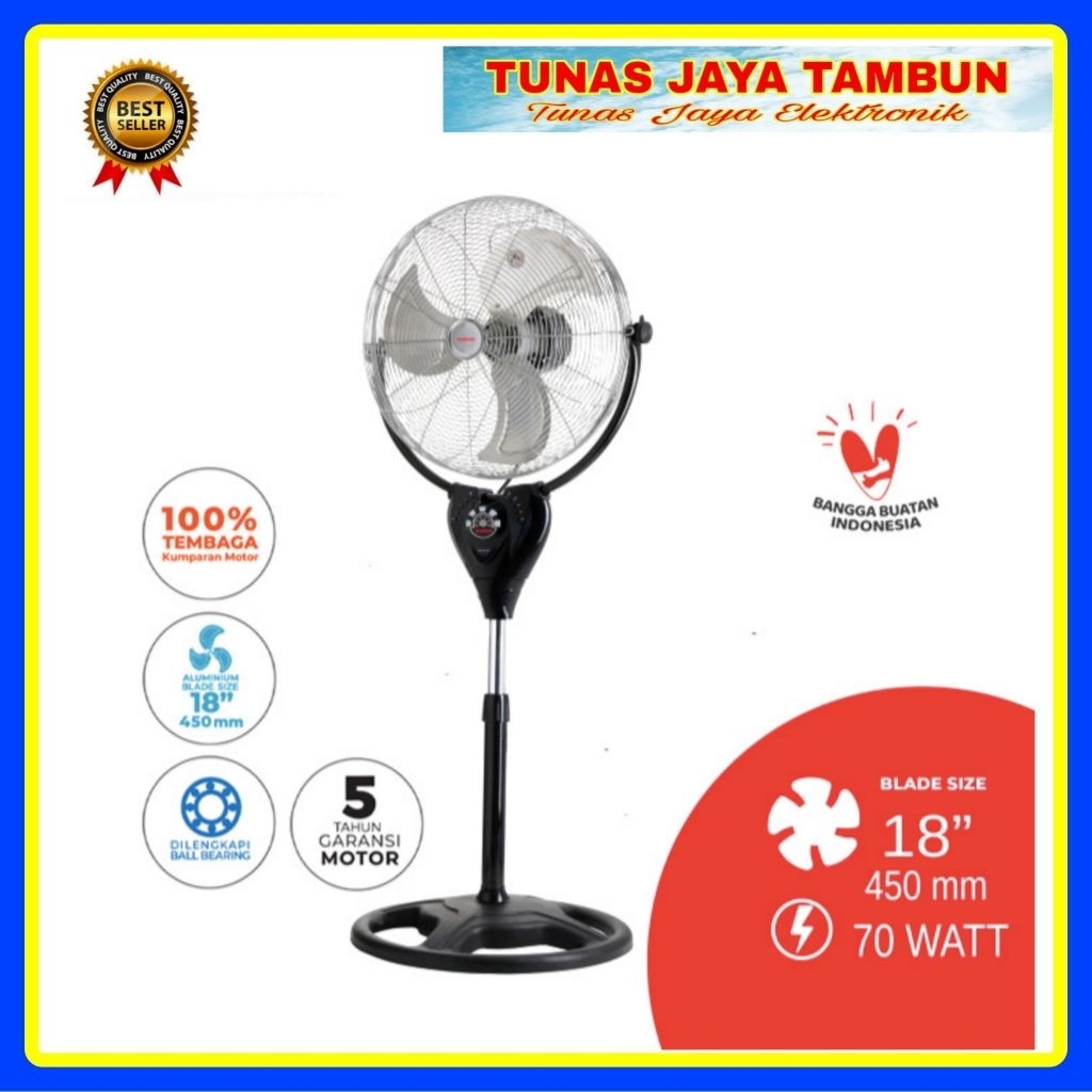 STAND FAN MASPION PW 1803 RC / KIPAS ANGIN BERDIRI MASPION 18 INCH 1803RC / MASPION PW-1803RC