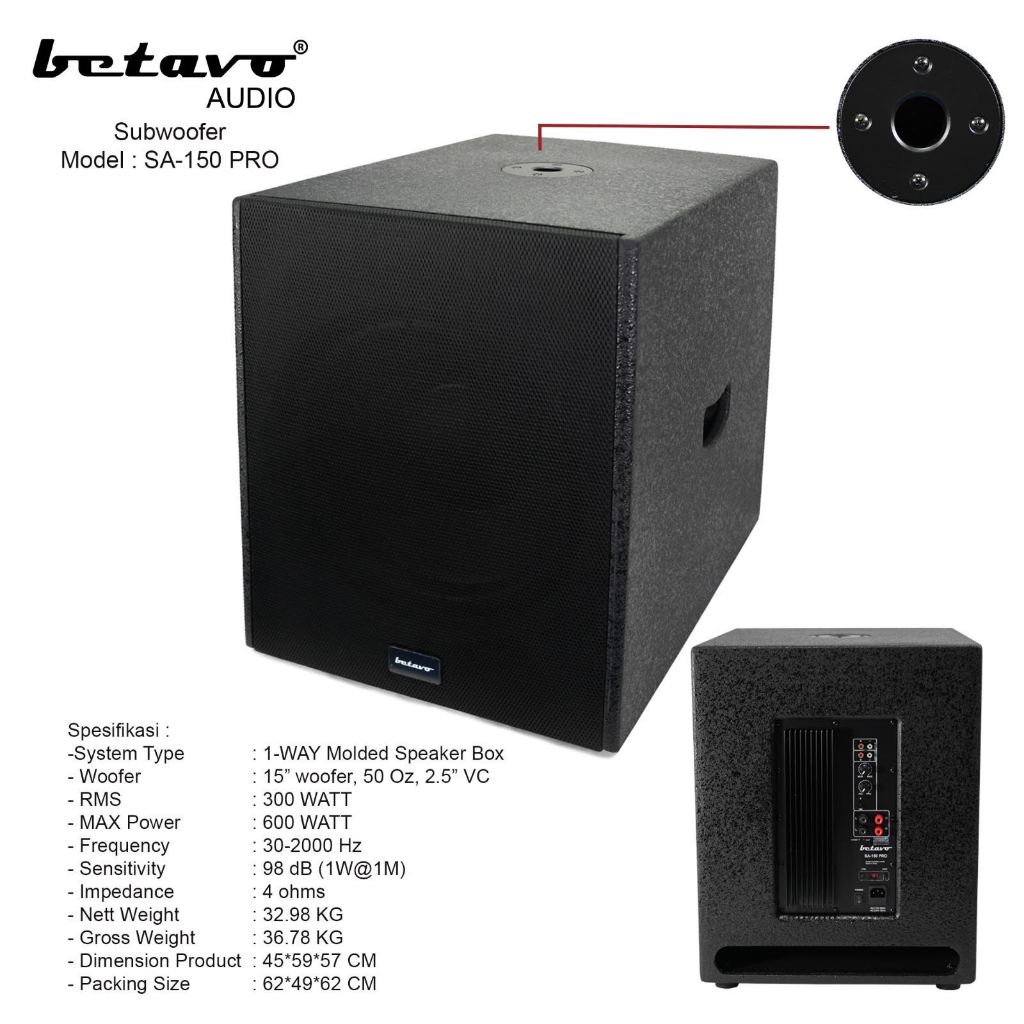 Subwoofer Active Betavo SA 15PRO 15 Inch Original