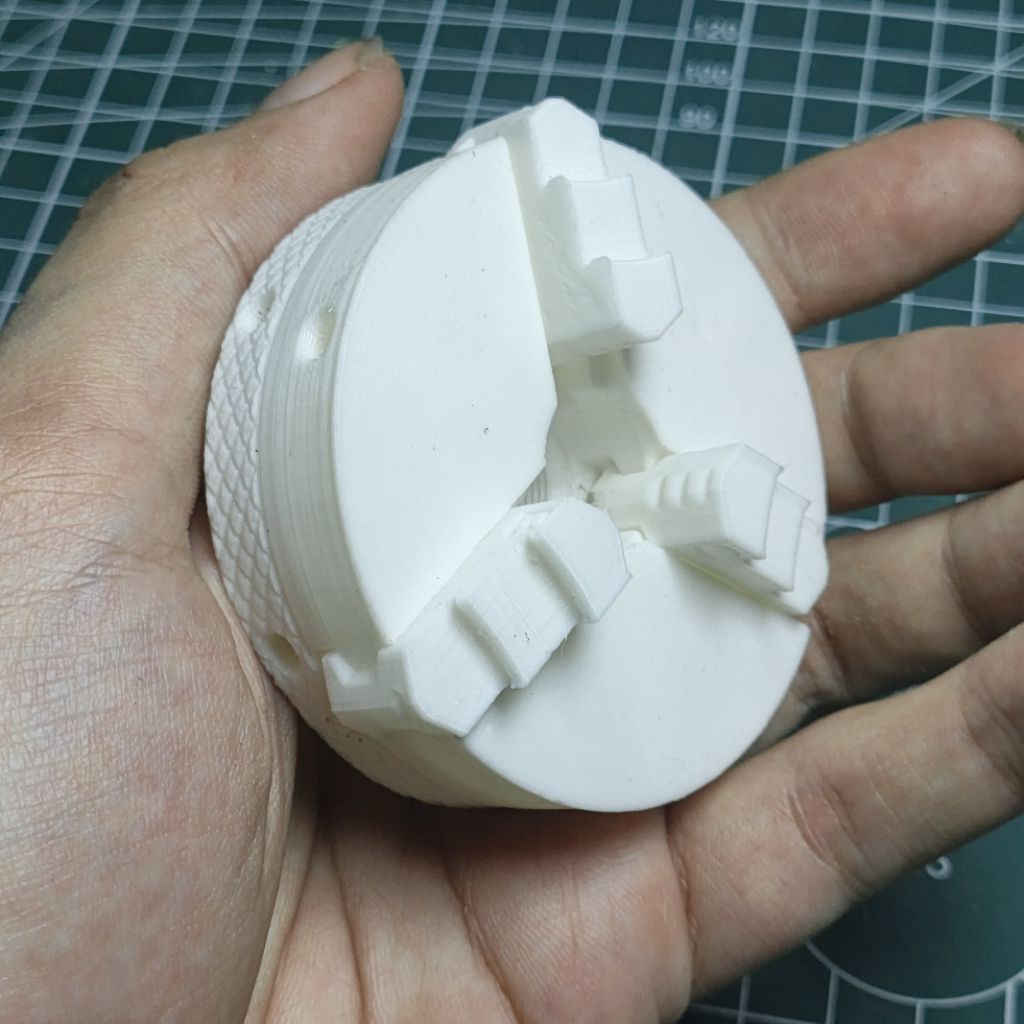 Cekam bubut lathe 3 jaw chuck 2.5 Inch 62.5mm 3D Printed