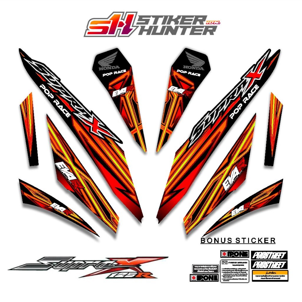 STRIPING STIKER DECAL SUPRA X 125 R 2007 - 2013 MTF EVANGELION 3 / STIKERHUNTER / STRIPING MODIF
