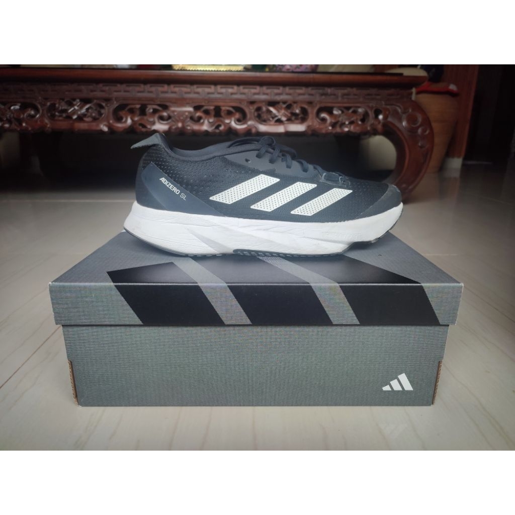 Adidas Adizero SL 43 1/3 Black White Original Adidas Store, second good condition