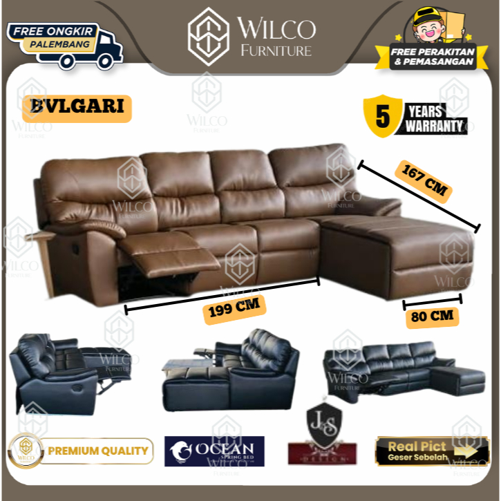 Sofa Ocean Bvlgarri L (Recy 1 + 2 + Selonjoran ) JS | Sofa Titov Santai Ruang Tamu Mewah | Sofa Kurs