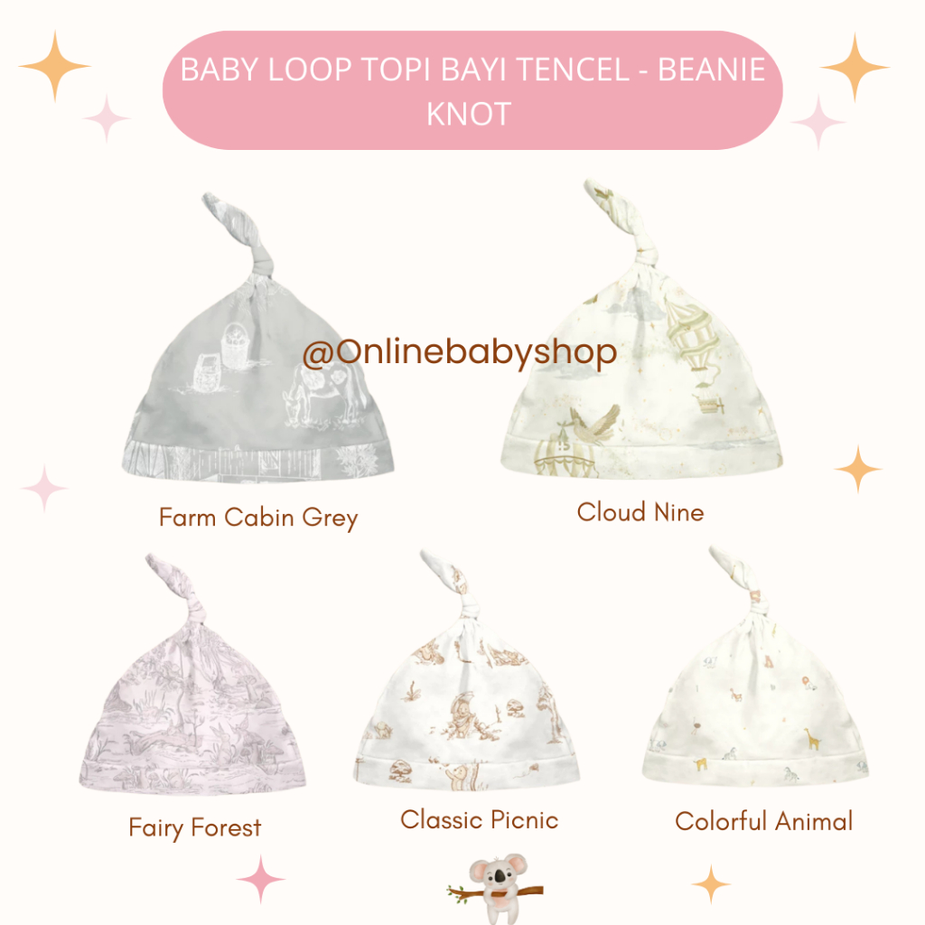 BABY LOOP Topi Bayi Tencel - Beanie Knot TENCEL (Baby New Born)