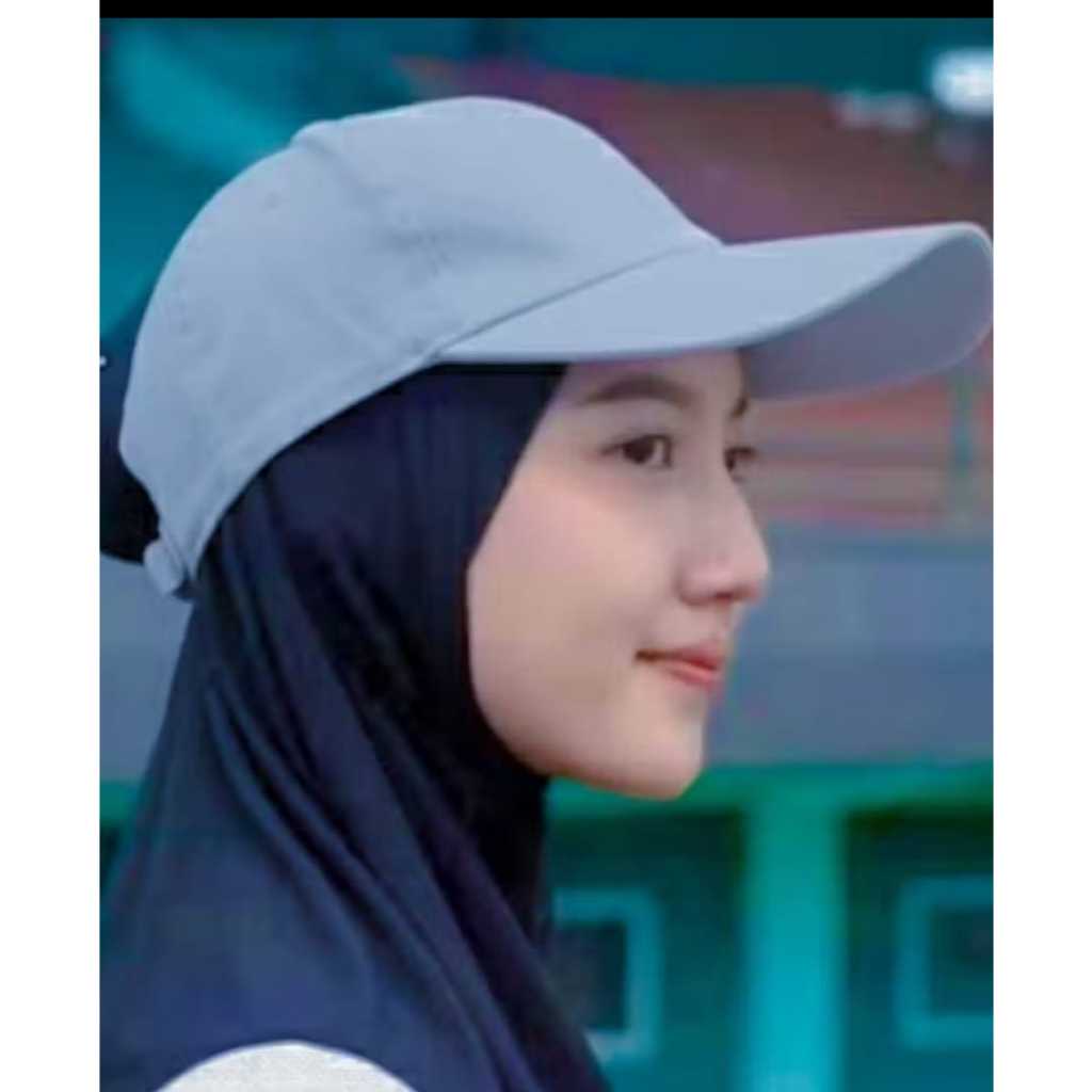 Topi Baseball Cap Bolong Muslimah Wanita Sporty Topi Golf Olahraga Senam Running Outdoor Muslimah