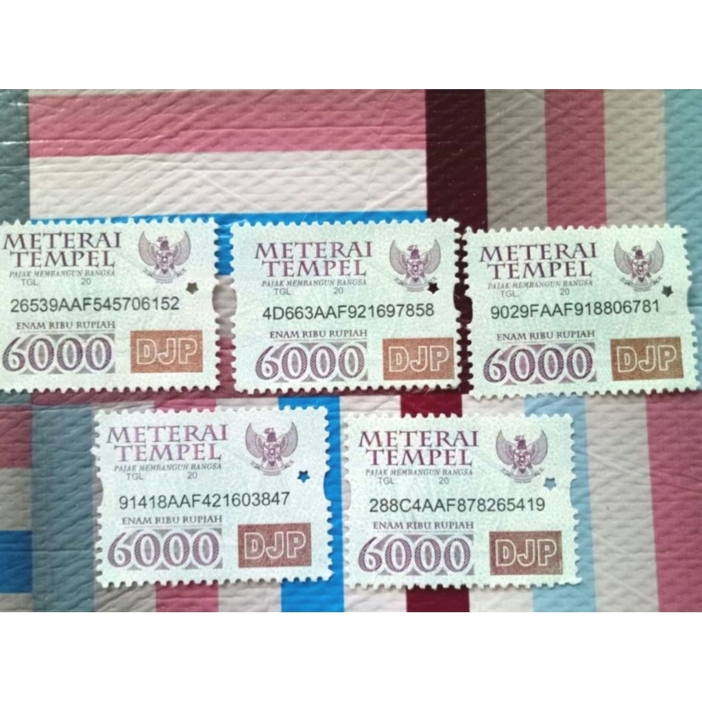 Materai tempel tahun 2010 sampai tahun 2015