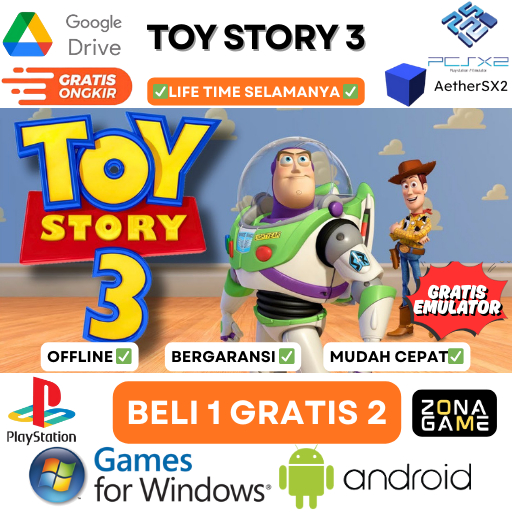GAME PS2 Toy Story 3 Bisa Main di Android / PC | BELI 1 GRATIS 2 + Emulator