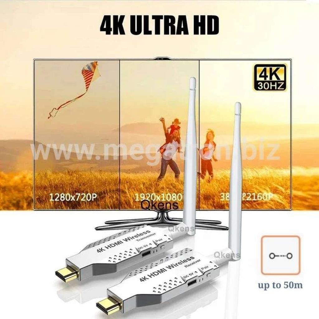 Wireless HDMI Transmitter Receiver - Support Resolusi 4K- Up to 50m