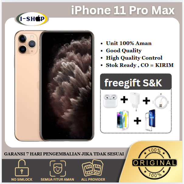 iPhone 11 Pro Max 64GB,256GB Second Ori Apple Kondisi Mulus & Normal, ALL SIM , KUALITAS TERJAMIN