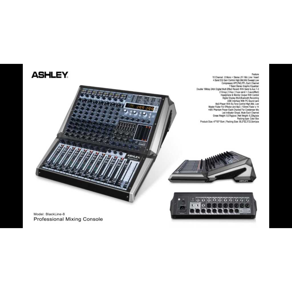 Mixer Ashley Blackline 8 Mixer Ashley 8 Channel Original  Mixer 8 Channel Original